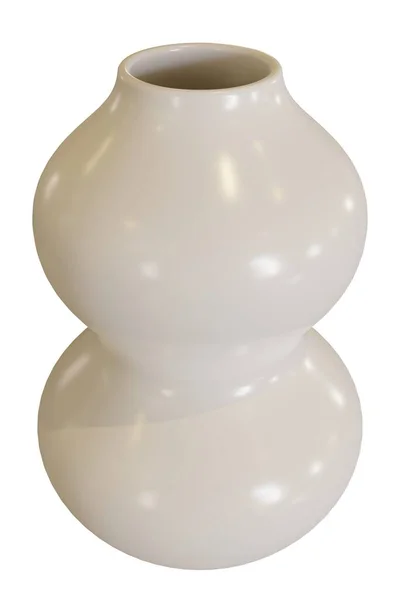 白色底座上的白色花瓶 3D渲染 — 图库照片