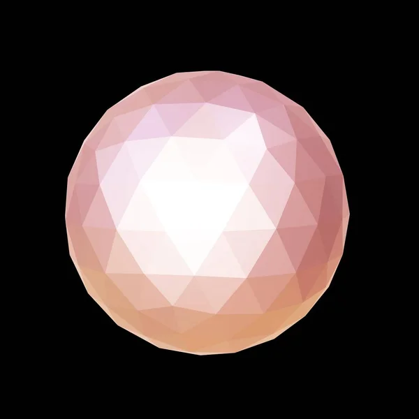 Pink Orange Geometric Ore Low Poly Rendering Decorative Ball — Foto Stock
