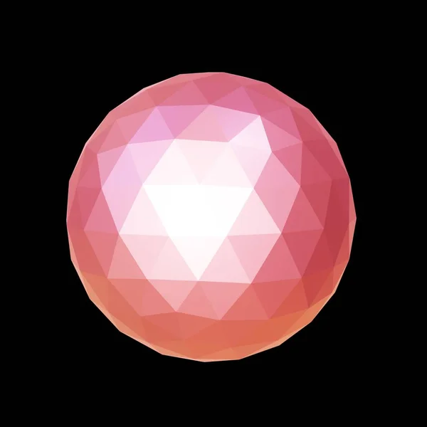 Pink Orange Geometric Ore Low Poly Rendering Decorative Ball —  Fotos de Stock