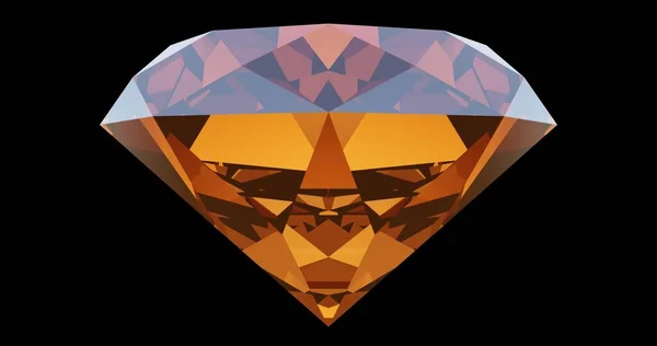 오렌지 다이아몬드 아이콘 렌더링 — 스톡 사진