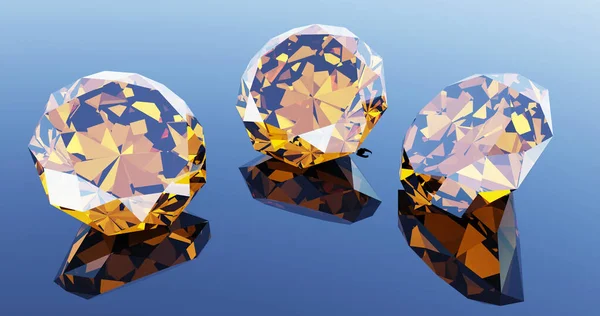 Yellow Diamonds Icon Rendering — Stock Fotó