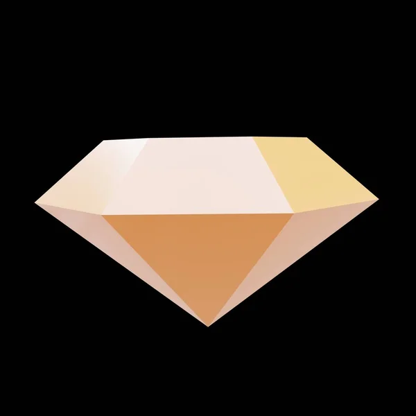 Orangefarbener Diamant Wenig Poly Darstellung — Stockfoto