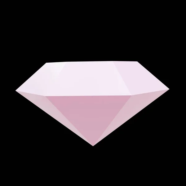 Růžový Diamant Nízký Poly Vykreslování — Stock fotografie