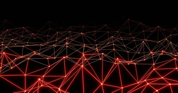 Líneas Rojas Oscuras Puntos Que Conectan Tecnología Estilo Científico Sobre — Foto de Stock