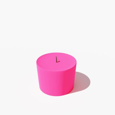 Marka ve Model İçin Mum, 3 boyutlu tasvir. Yanan mum izole edildi.