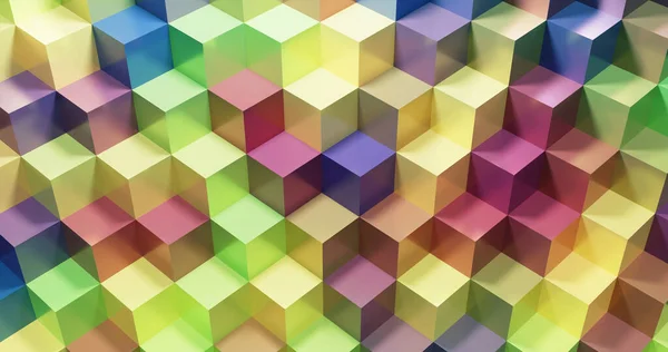 Fundo Abstrato Cubo Fundo Panorâmico Desenho Gráfico Colorido Renderização Cubos — Fotografia de Stock