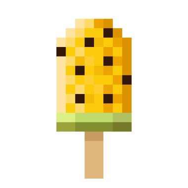 Karpuzlu dondurma piksel sanatı. Vektör illüstrasyonu.