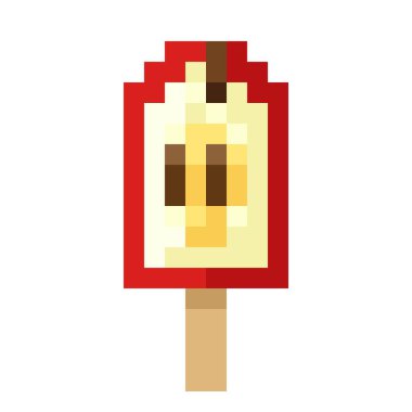 Elma slaytları, dondurma çubuğu pikselleri. Vektör illüstrasyonu.