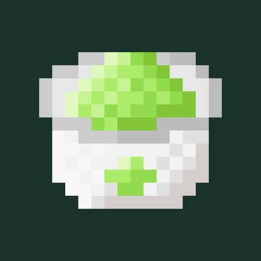 Limonlu dondurma kupası pikseli. Vektör illüstrasyonu.