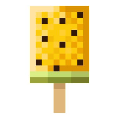 Karpuzlu dondurma piksel sanatı. Vektör illüstrasyonu.