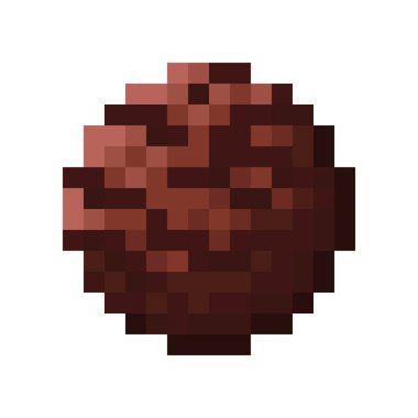 Çikolatalı dondurma kepçe pikseli resim. Vektör illüstrasyonu.