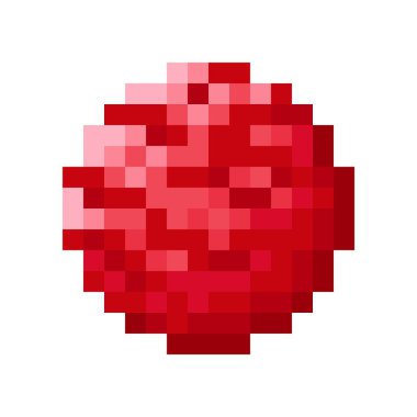 Çilekli dondurma kepçe piksel sanatı. Vektör illüstrasyonu.