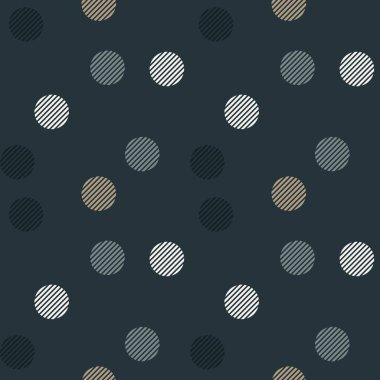 Renkli düz çizgi dairesi, mavi arka planda rastgele ve pürüzsüz desen. Vektör illüstrasyonu.