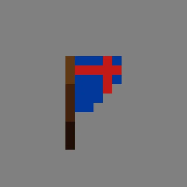 Islanda Bandiera Pixel Art Illustrazione Vettoriale — Vettoriale Stock