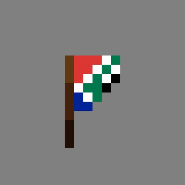 Arte Pixel Bandeira África Sul Ilustração Vetorial — Vetor de Stock