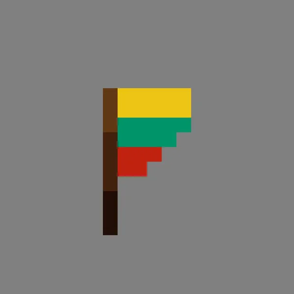 Lituânia Bandeira Pixel Art Ilustração Vetorial — Vetor de Stock