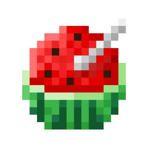 Watermeloen Ijs Pixel Kunst Vectorillustratie — Stockvector