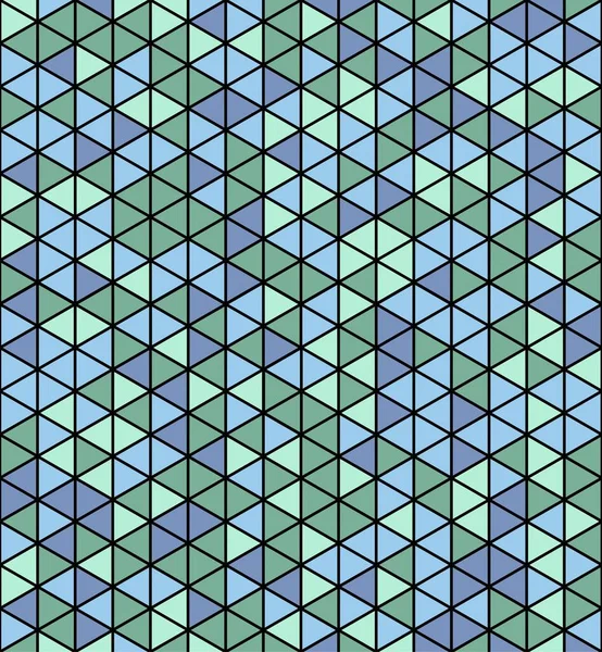 绿色和蓝色三角形或立方体图案背景 矢量说明 — 图库矢量图片