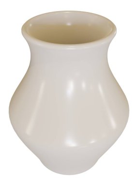 Beyaz arka planda beyaz vazo. 3d oluşturma.