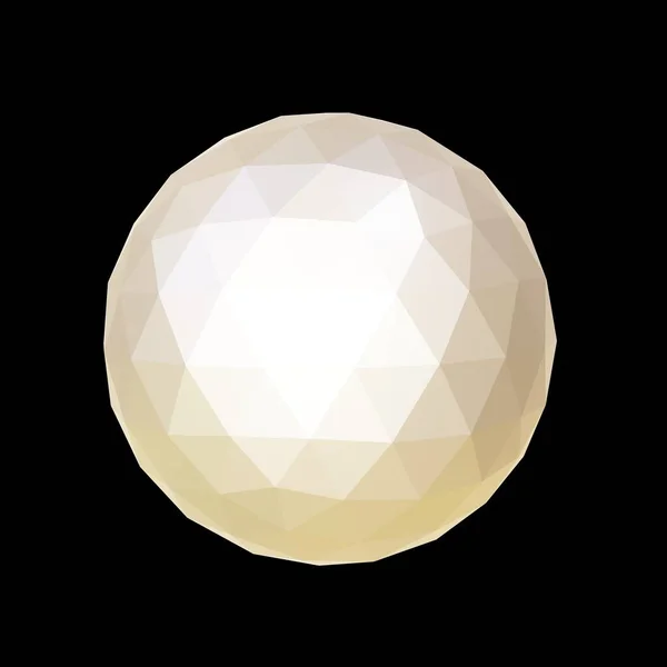 Cream Geometric Ore Low Poly Rendering Decorative Ball — Foto Stock