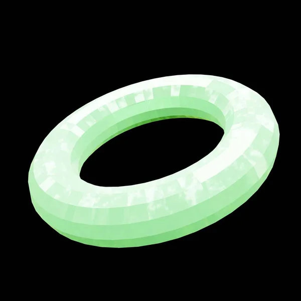 Anillo Verde Vidrio Polivinílico Bajo Para Decorar Fondo Renderizado — Foto de Stock