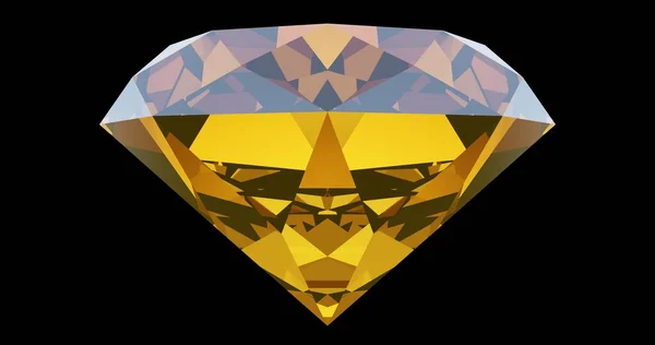 Yellow Diamond Icon Rendering — Stock Photo, Image