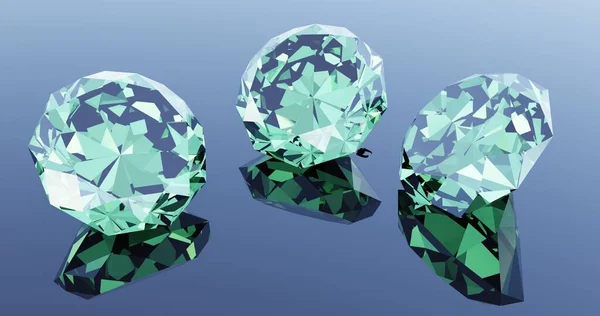 Green Diamonds icon. 3d rendering.