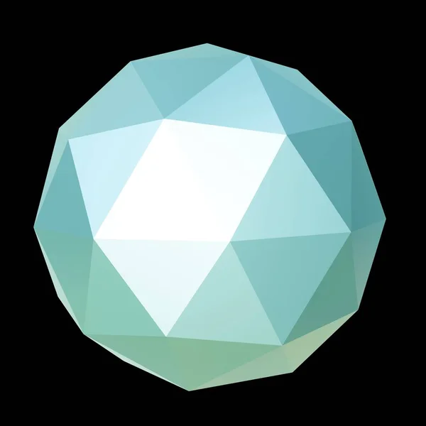 Mineral Geométrico Pastel Azul Verde Poli Bajo Renderizado Bola Decorativa —  Fotos de Stock