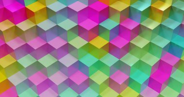 Soyut renkli küp desenli arka plan. 3d oluşturma.