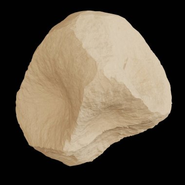 Siyah arka planda gerçekçi bir taş. 3d oluşturma.