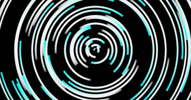 Siyah, beyaz ve mavi soyut çember teknolojisi. 3d oluşturma.