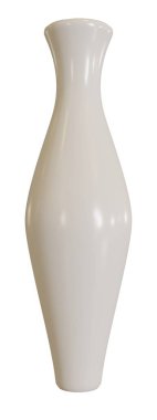 Beyaz arka planda beyaz vazo. 3d oluşturma.