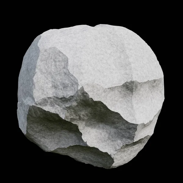 Реалистичный Камень Черном Фоне Рендеринг — стоковое фото