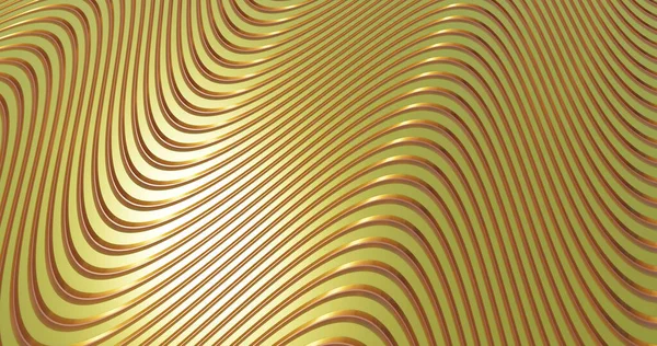Gold Wave Lines Pattern Abstract Background Rendering — Fotografia de Stock