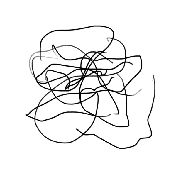 Freestyle Tekening Formless Doodle Abstracte Handtekening Schrijfpatroon — Stockfoto