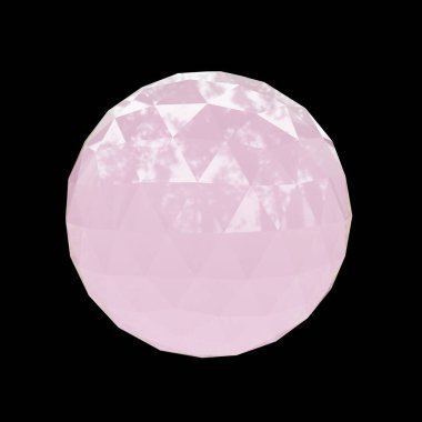 Pembe dekoratif cam top. 3d oluşturma.