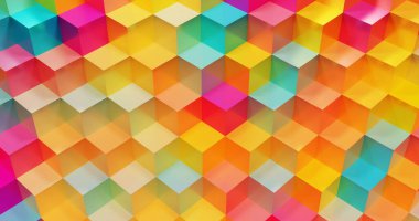 Soyut renkli küp desenli arka plan. 3d oluşturma. 