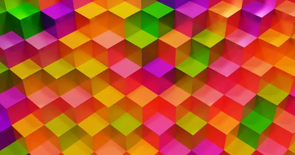 Abstract Colorful Cubes Pattern Background Rendering — Stock Photo, Image