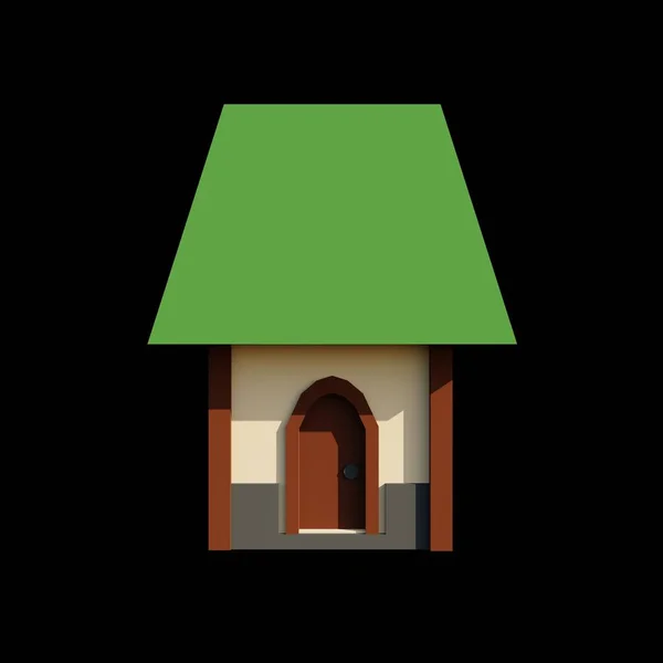 中世の家や中世の建物の3Dレンダリング 幻想的な建物イラスト — ストック写真