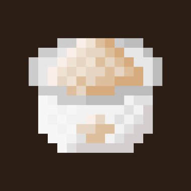 Vanilyalı dondurma kupası pikseli. Vektör illüstrasyonu.