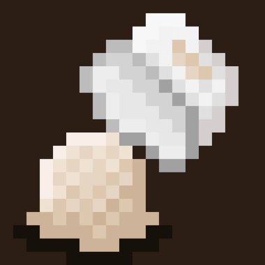 Vanilyalı dondurma fincanı piksele dökülmüş. Vektör illüstrasyonu.