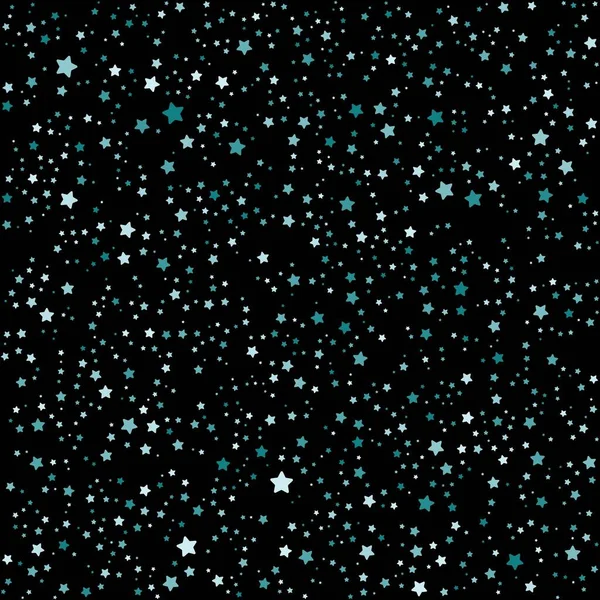 Blue Stars Pattern Black Background Vector Illustration — ストックベクタ
