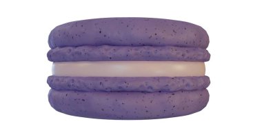 Üzüm çayı Macaron 'un yan resmi. 3d oluşturma.
