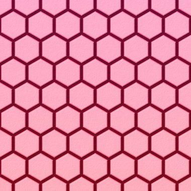 Pembe altıgen doku arka planı. 3D görüntüleme. Altıgen tuğla duvar.