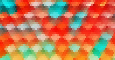 Turuncu ve yeşil soyut geometrik altıgen rastgele arkaplan.