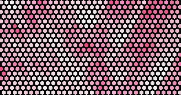 White and pink abstract geometric mosaic hexagon background.