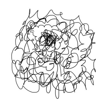 Serbest çizim. Şekilsiz karalama. Soyut el çizimi. Karalama deseni.