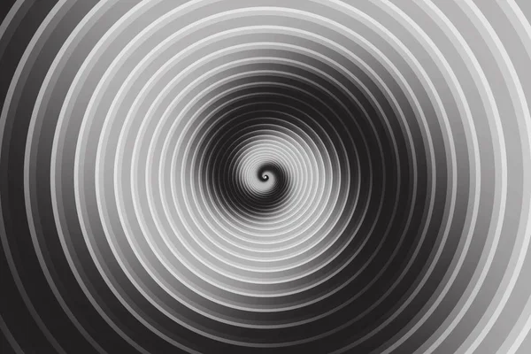 Abstrato Branco Preto Superfície Aço Espiral Redemoinho Estilo Fibonacci Espiral — Vetor de Stock