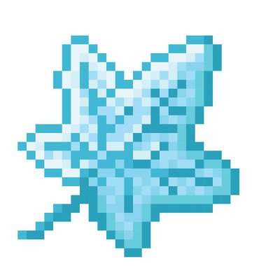 Maple leaf pixel art. Vector illustration.