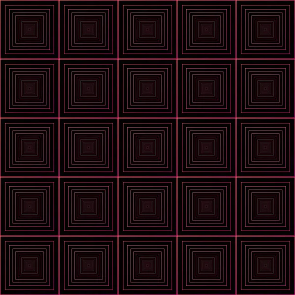 Abstract Pink Black Geometric Neon Square Frame Spirograph Pattern Background — Stock Vector